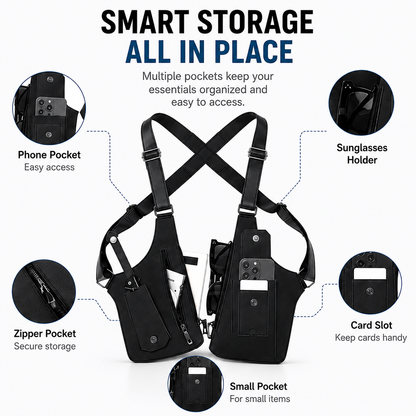 🚴 Men's Vintage Chest Rig Vest Bag