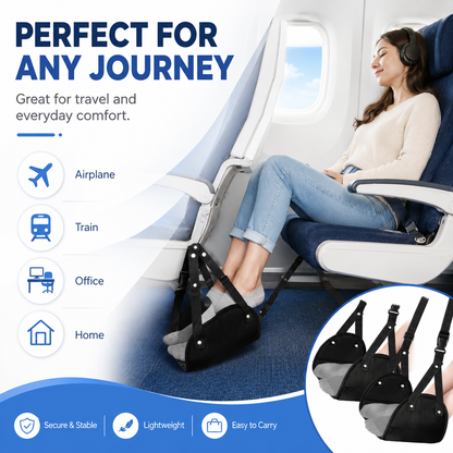 2 Pack Adjustable Airplane Footrest Hammocks