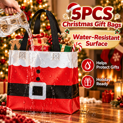 15 Pcs Christmas Clear Gift Bags with Handles & Ribbon