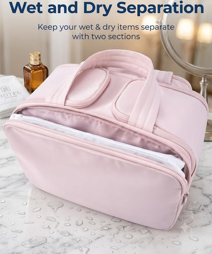 Large Capacity Wide-Open Travel Cosmetic Bag