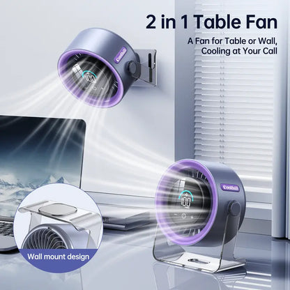 🍃 100-Speed Micro-Control | Portable Turbo Desk Fan with Digital Display 🌀