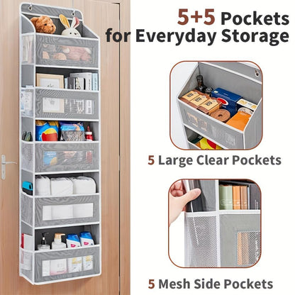 📦 Maximize Your Space | Over-the-Door 4-Tier Hanging Storage Fabric Organizer with Massive Pockets for Bedroom & Pantry 🏠