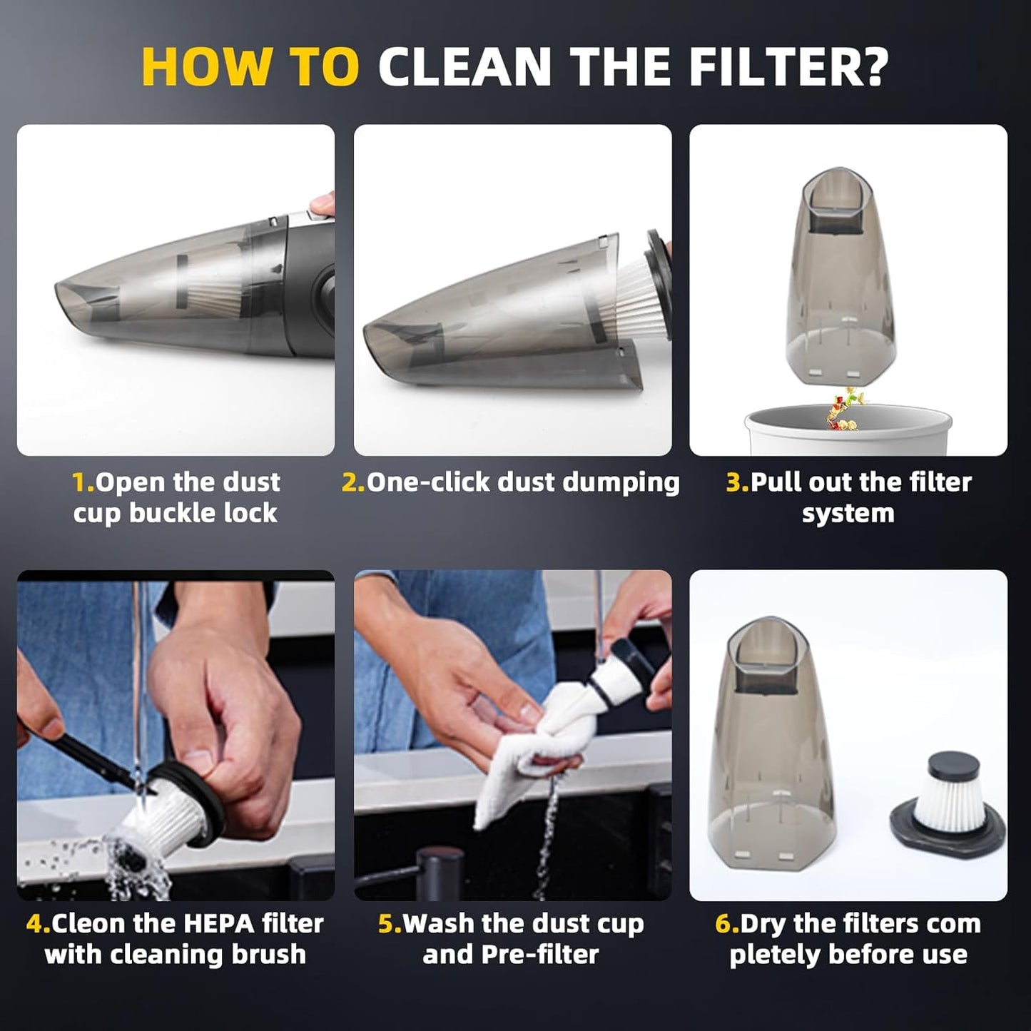 🔥Limited Time 50% Off✨Mini Cordless Handheld Vacuum Cleaner
