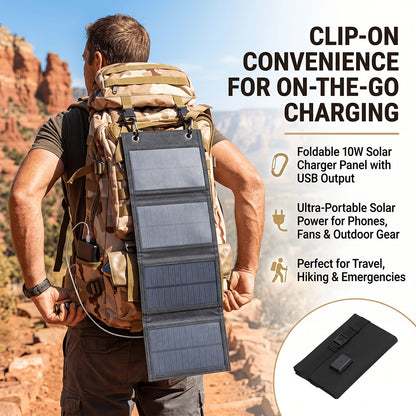☀️ Foldable 10W Solar Charger Panel with USB Output