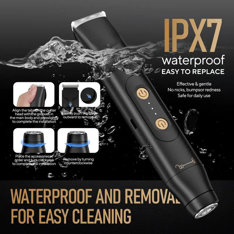 ⚡ Your Balls Will Thank You: The  2-in-1 Electric Groin Trimmer Pack with 1 Extra Replacement Blade Included! 🛡️🍒