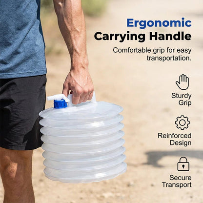 🏕️ Smart Hydration | Heavy-Duty Collapsible Water Container with Leak-Proof Spigot 🚰