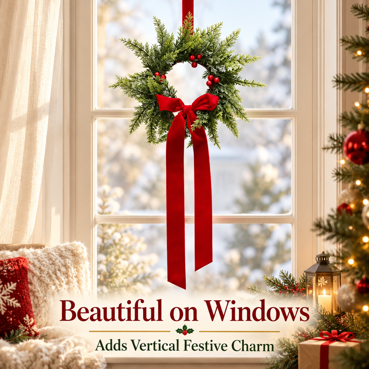 Upside-Down Christmas Wreath – Elegant Holiday Door Decoration