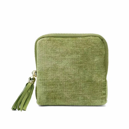 💎 Tangled Chains No More | Portable Travel Jewelry Zippered Pocket Case, 5-Compartment Velvet Satin Lining Organizer with Tassel Zipper ✨