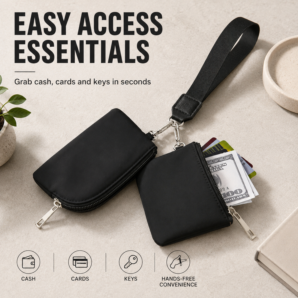 2-in-1 Mini Wristlet Pouch Set