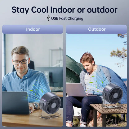 🍃 100-Speed Micro-Control | Portable Turbo Desk Fan with Digital Display 🌀