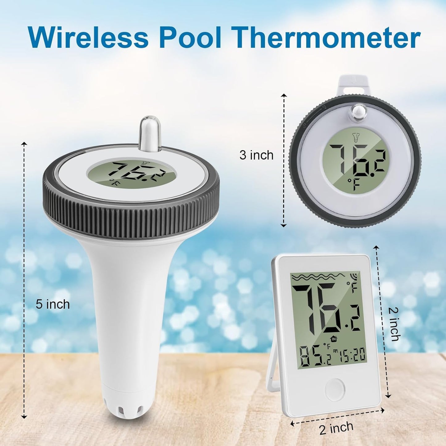 🌊📱Crystal Clear Temp at a Glance: The Wireless Pool Thermometer Every Pool Owner Needs!