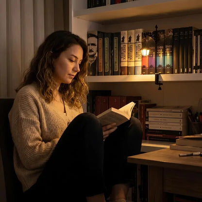 📖 Library Vibe | Mini Bookshelf Retro Lantern & Warm LED Night Light 🕯️