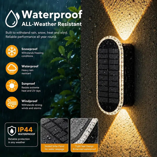 🏡 Light Up Your Home | Solar Up & Down Dual Lens Outdoor Wall & Fence Lights ✨
