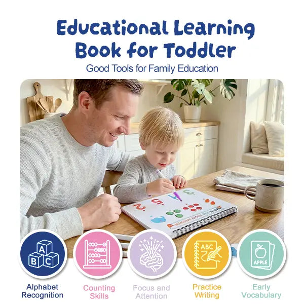 📚 Quiet Travel Genius | Montessori Busy Book with 30 Interactive Learning Activities, Bilingual Erasable Toddler Fine Motor Skills Toy ✨