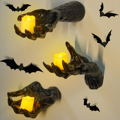 🎃 Scream-Worthy Halloween | 3-pack 3D Creepy Monster Hands Wall Decor Sculptures 👻