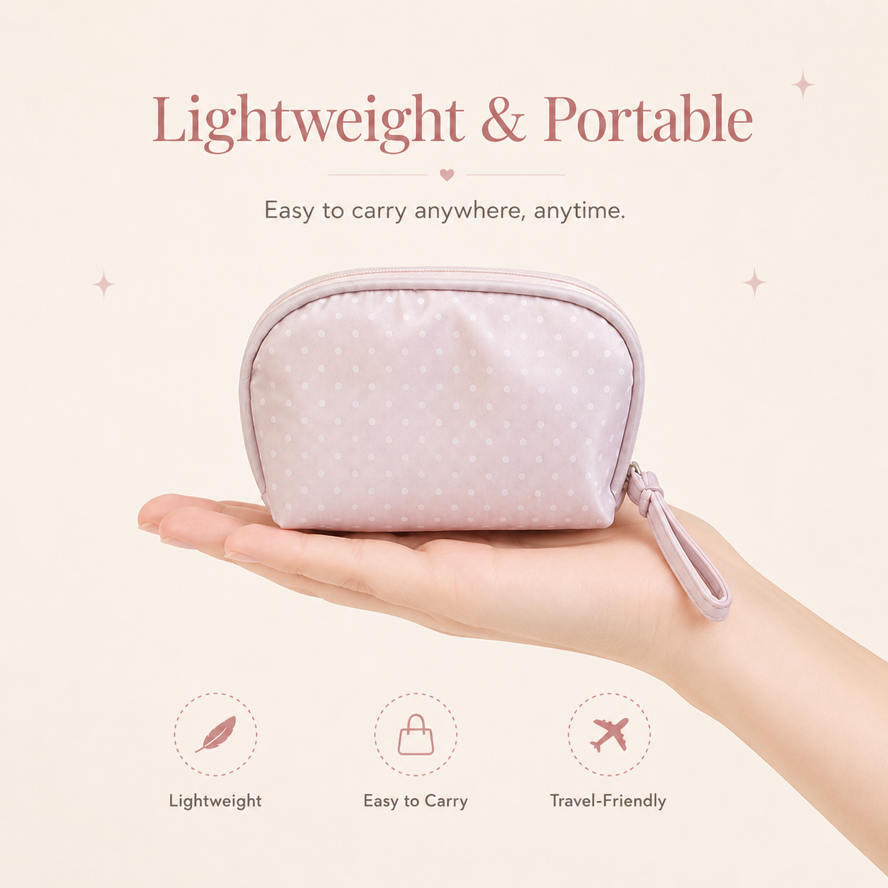 Small pink makeup bag, big organized convenience✨