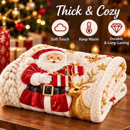 Cozy Christmas Sherpa Throw Blanket