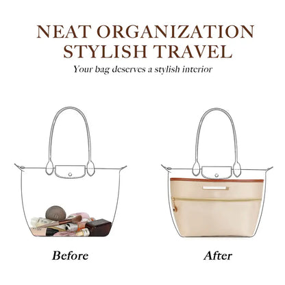 👜 Perfectly Organized Totes! | Satin Tote Bag Organizer Insert with Handles ✨