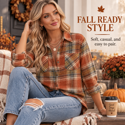 Easy Layer Plaid Shirt – Relaxed Fit Fall Shacket