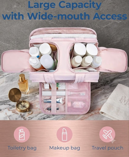 Large Capacity Wide-Open Travel Cosmetic Bag