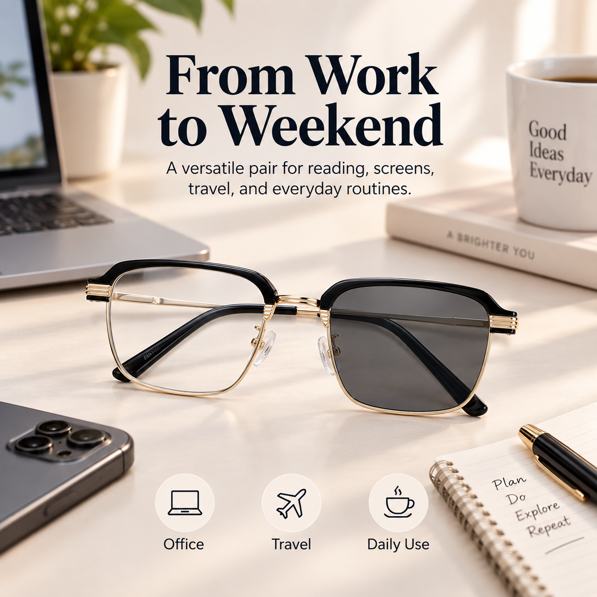 Progressive Blue Light Reading Glasses