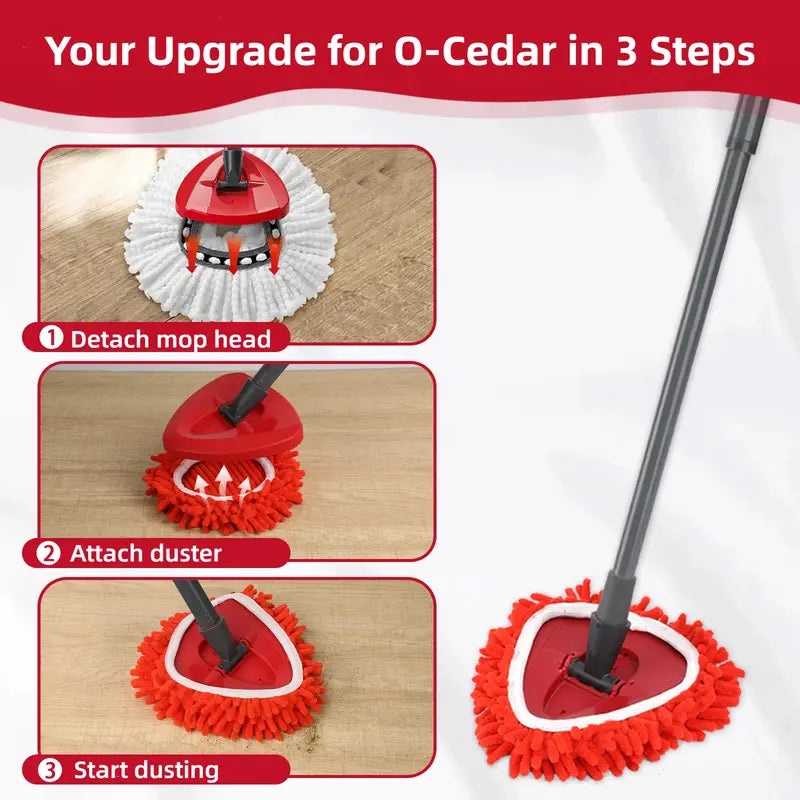 🔥 Turn Your Mop Into A High-Reach Dust Trap In 1 Second! 🧹✨（Dry cleaning collection tub and handle not included）