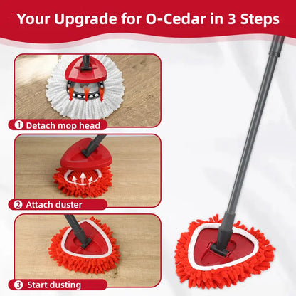 🔥 Turn Your Mop Into A High-Reach Dust Trap In 1 Second! 🧹✨（Dry cleaning collection tub and handle not included）