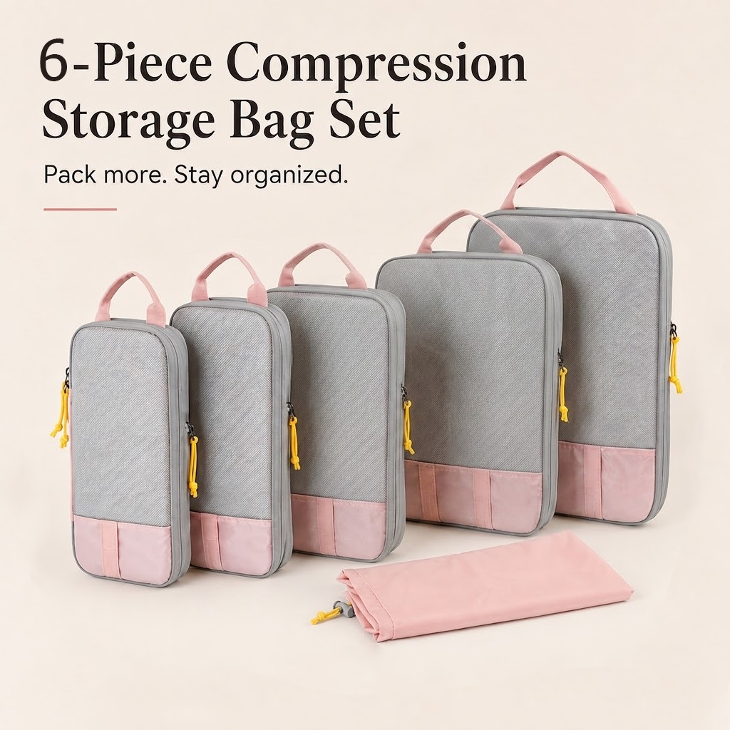 6-piece compression storage bag set