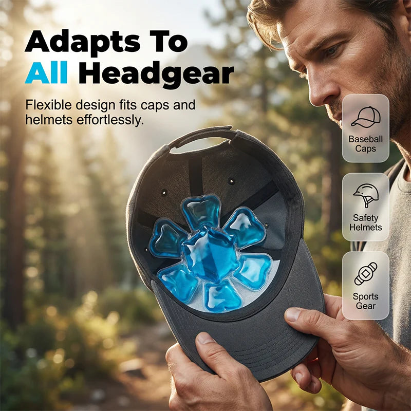 👷‍♂️ Beat the Heat | Reusable Cooling Gel Ice Packs for Hard Hats & Sun Hats, Outdoor Construction Summer Heat Prevention Inserts ❄️