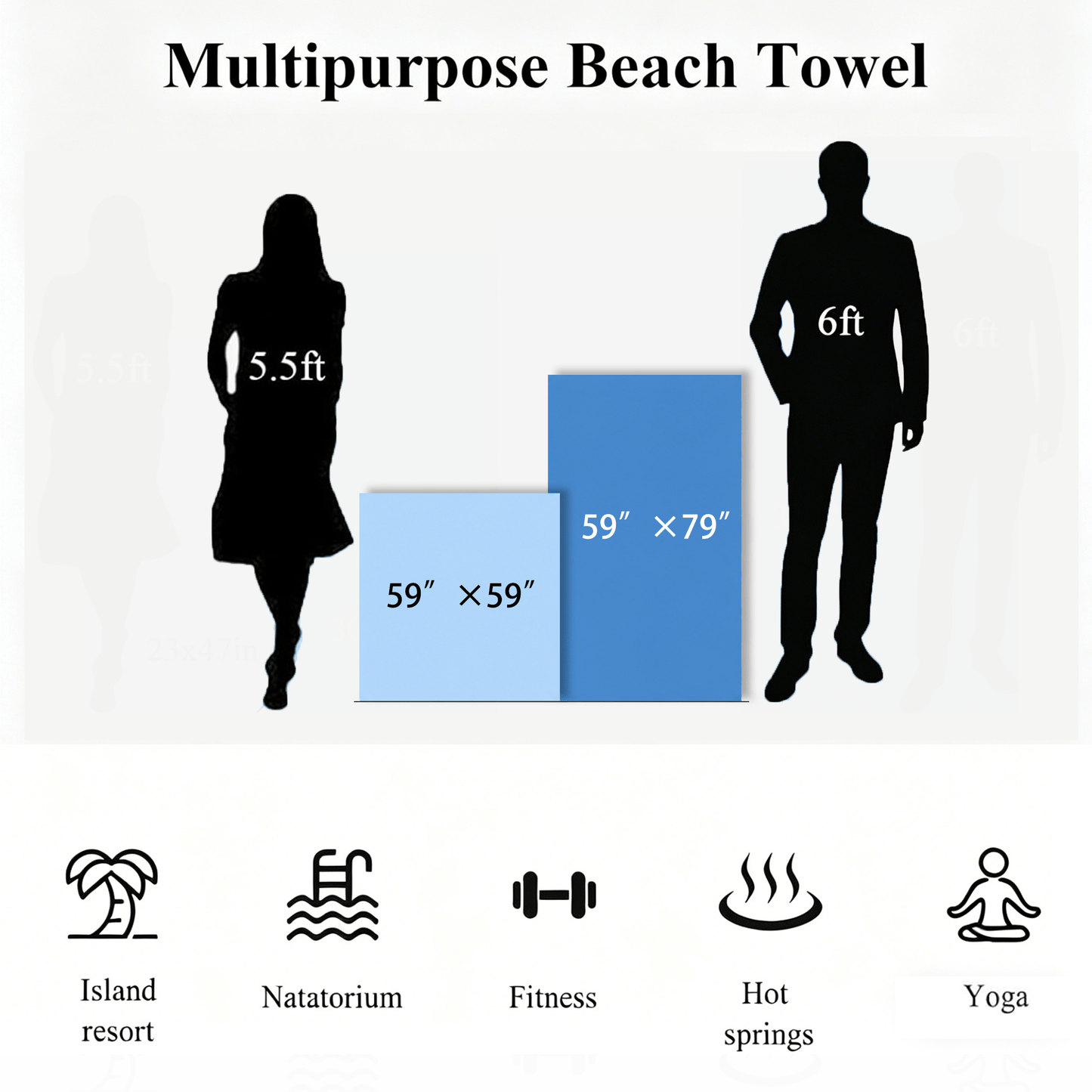 🌊 Quick-Drying Microfiber Beach Towel – Ultra-Light Sand-Free Travel Towel Whit Beach Clip