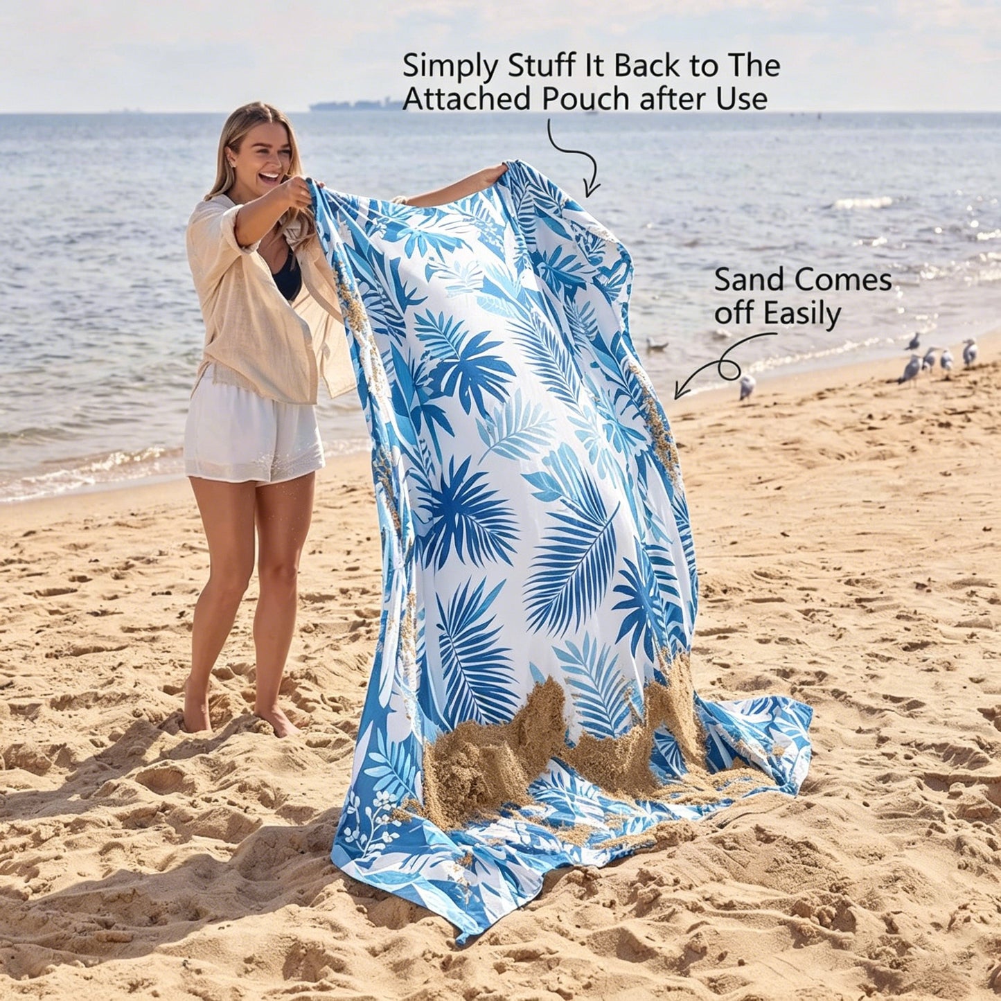 🌊 Quick-Drying Microfiber Beach Towel – Ultra-Light Sand-Free Travel Towel Whit Beach Clip