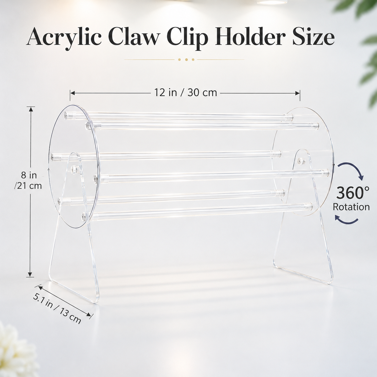 360-degree rotating gripper storage rack