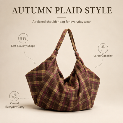 Chic Plaid Shoulder Bag for Everyday & Travel