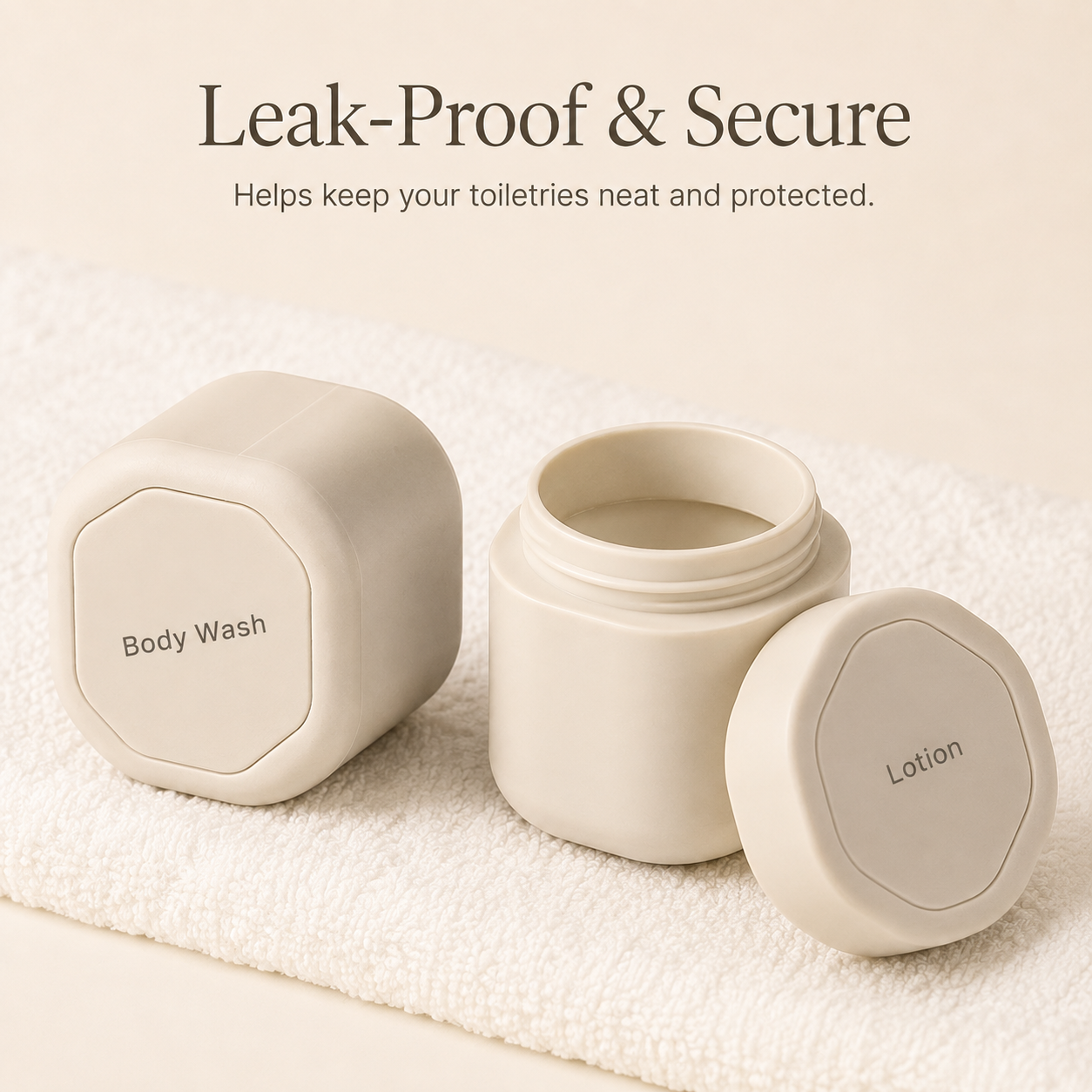 Three-Piece Portable Magnetic Travel Toilet Bottle Set