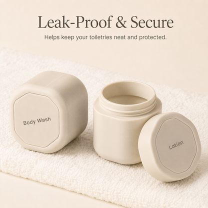 Three-Piece Portable Magnetic Travel Toilet Bottle Set