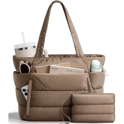 🌸 Floral Puffy Tote Bag for Women