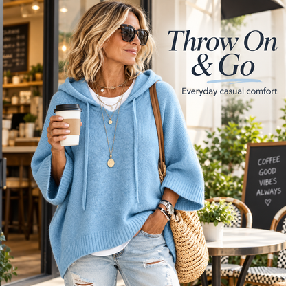 Women's Oversized Knit Hoodie – Cozy Relaxed Fit Sweater