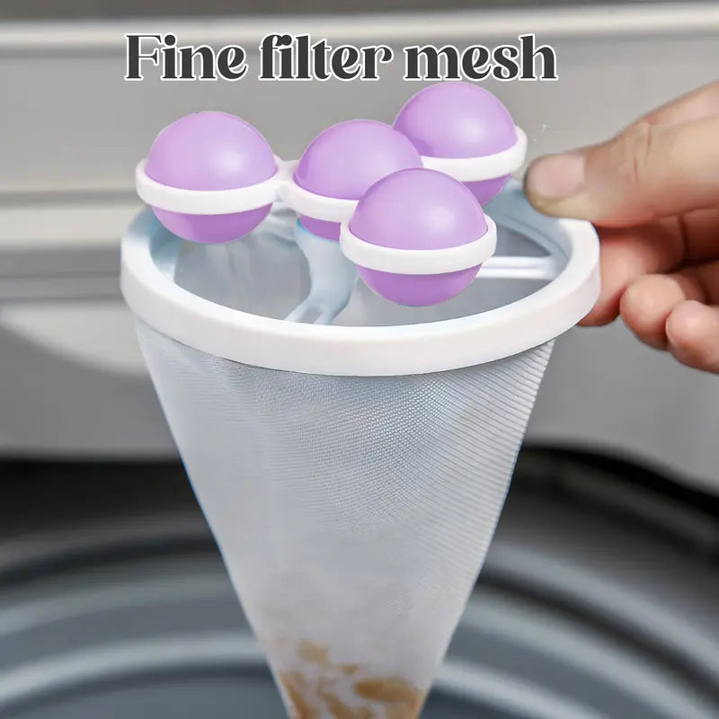 🧺 Hairless Laundry | 3-Pack Reusable Floating Washing Machine Hair & Lint Filter Bags 🐕✨