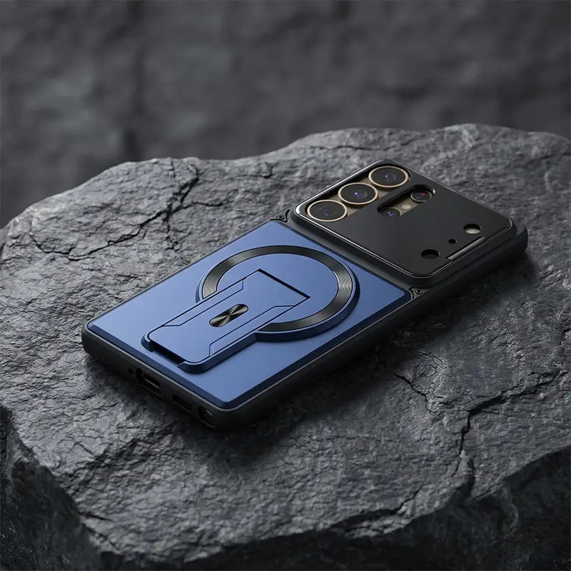 📱 Sleek Protection Meets Utility | Multifunctional Magnetic Case with Invisible Kickstand & Lens Armor for Samsung S Series ✨
