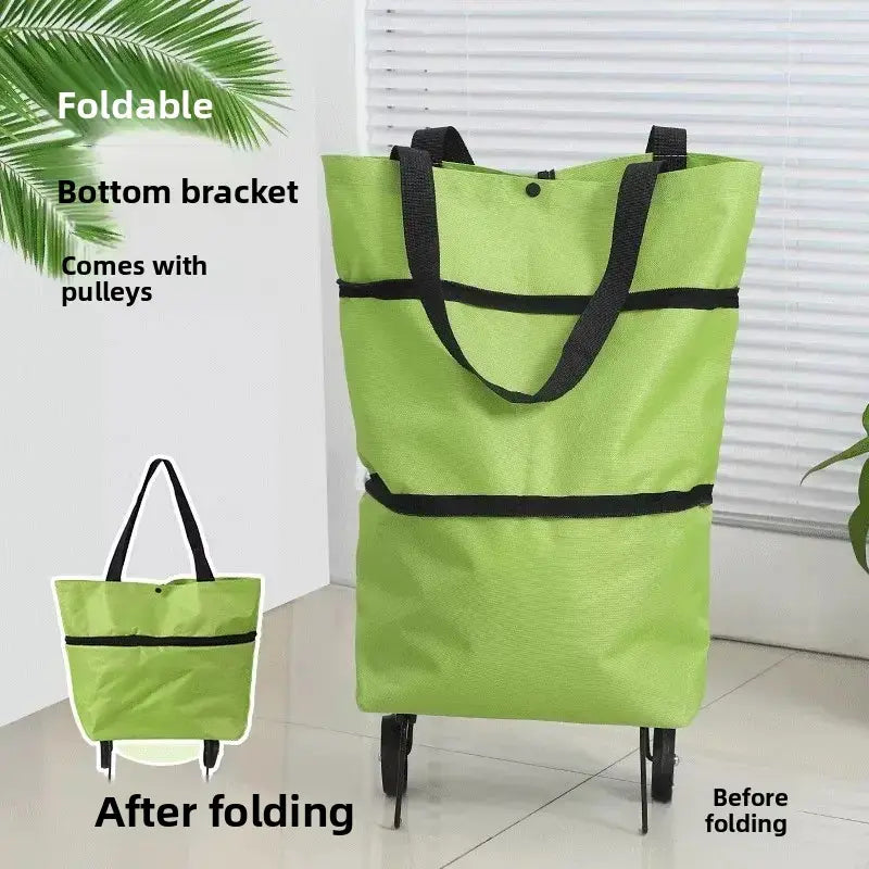 🛒 Heavy Lifting Made Easy | Portable Foldable Grocery Shopping Trolley, Lightweight Folding Cart with Smooth Wheels for Home & Delivery ✨