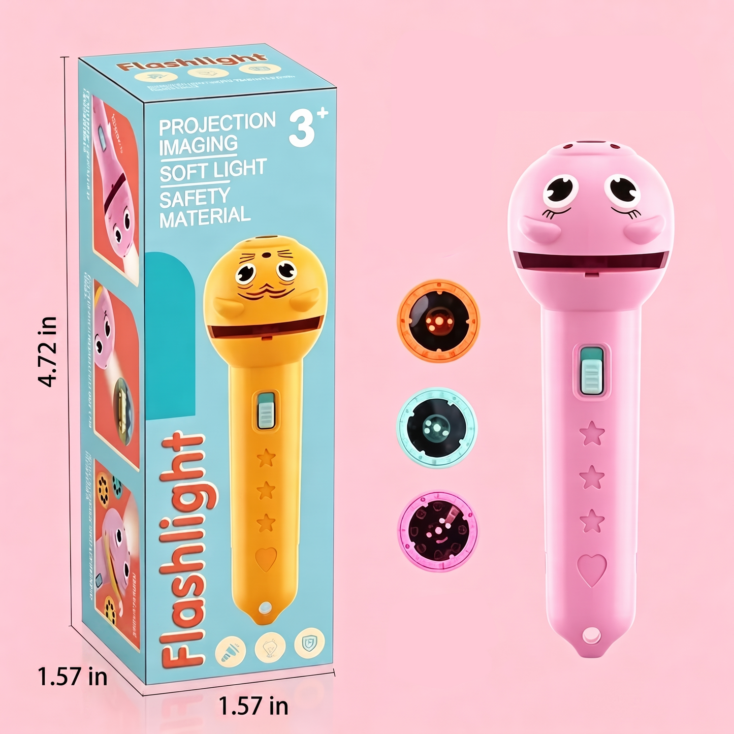 🌟 Magic Bedtime Storyteller | Kids Projection Flashlight Toy, 3 Slides with 24 Patterns, Safe ABS Early Learning & Visual Cognitive STEM Gift ✨