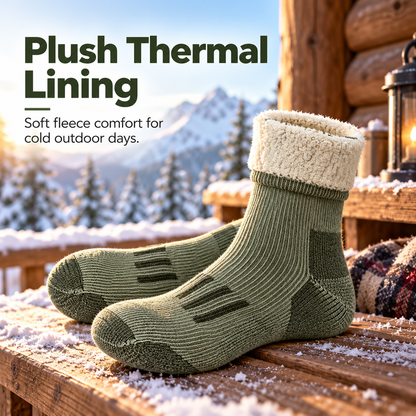 3-PAIR Merino Wool Thermal Socks – Thick Cushioned Winter Warmth