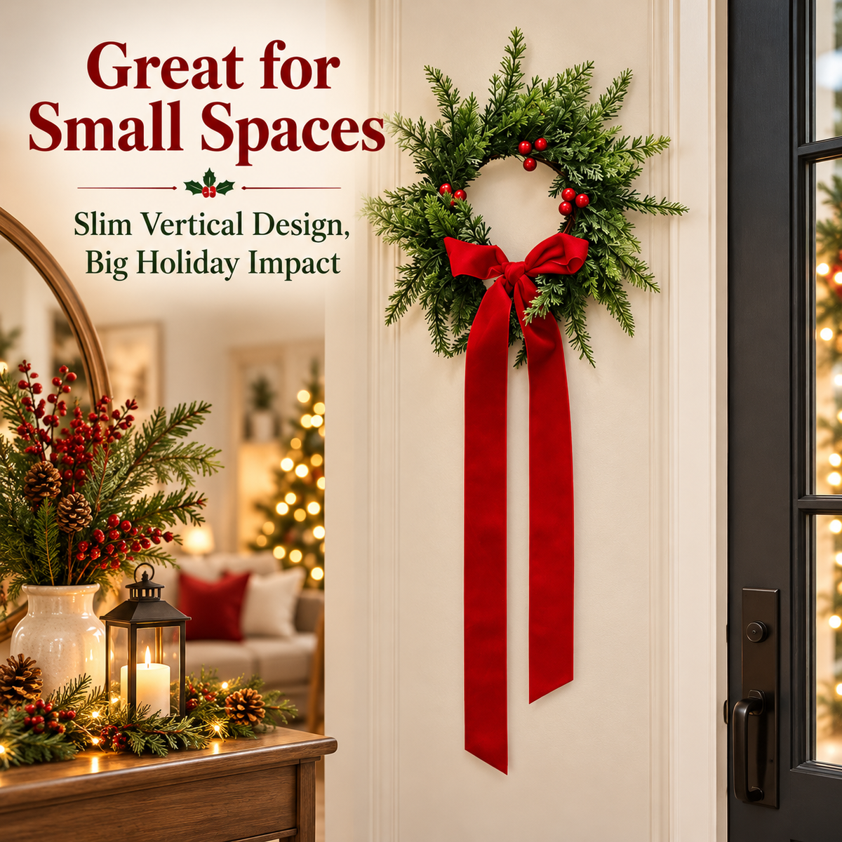 Upside-Down Christmas Wreath – Elegant Holiday Door Decoration