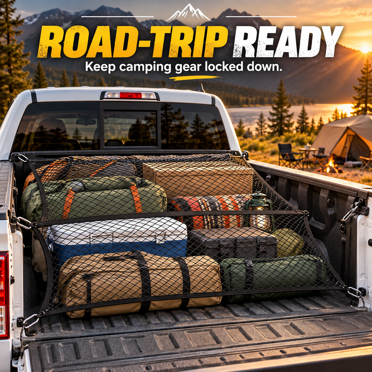 Stretchable Truck Bed Cargo Net – Elastic Load Organizer