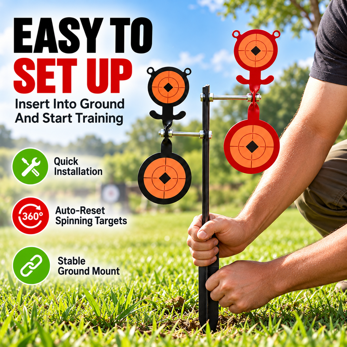 Ground-Mounted Auto-Reset Spinning Target