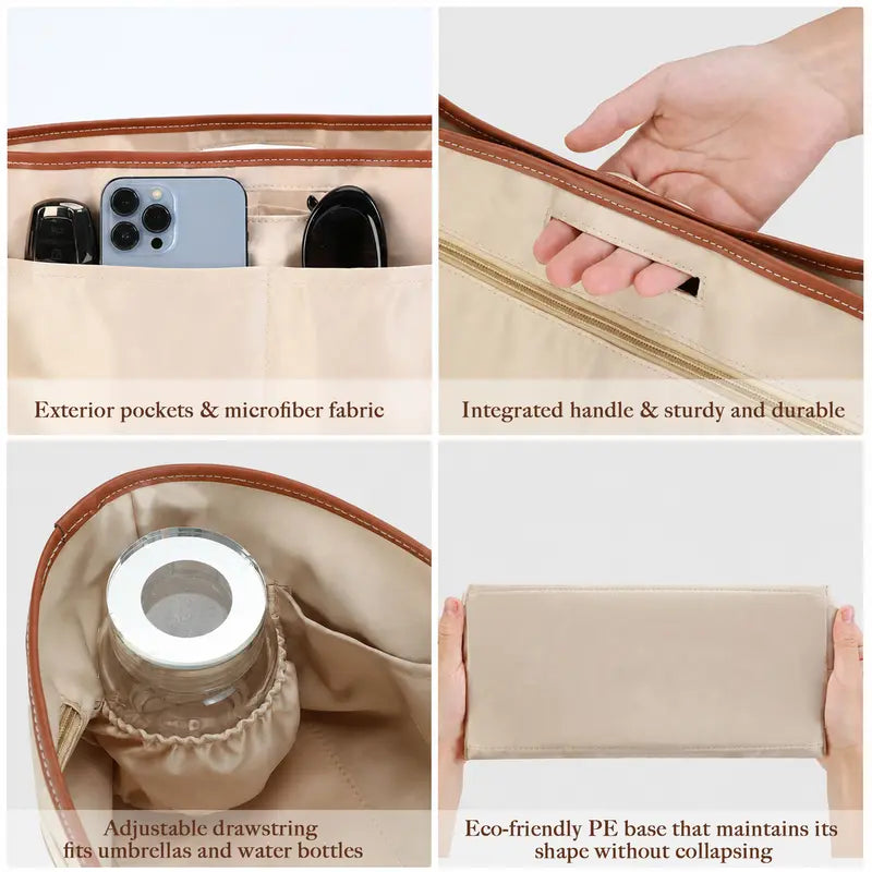 👜 Perfectly Organized Totes! | Satin Tote Bag Organizer Insert with Handles ✨