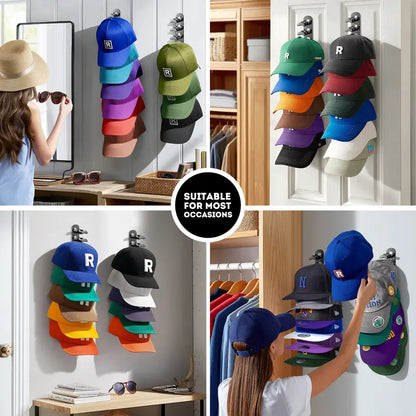 （2 Pack）🧢 Store 20 Caps in Seconds: The Ultimate Heavy-Duty Wall Hat Organizer That Protects Your Hat's Shape! 🛠️🔥
