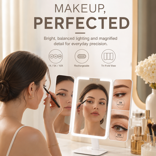 💡 Premium LED Smart Vanity Mirror | Dimmable Light for Perfect Makeup 🪞