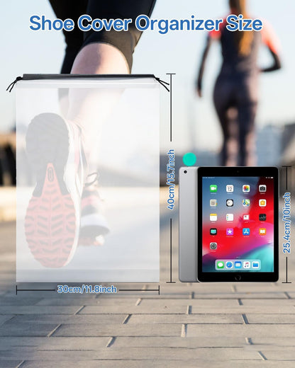 👟 Keep Your Luggage Clean & Organized | 6-Pack Travel Shoe Bags, Transparent Waterproof Portable Shoe Storage Pouches (15.7" x 11.8") ✨