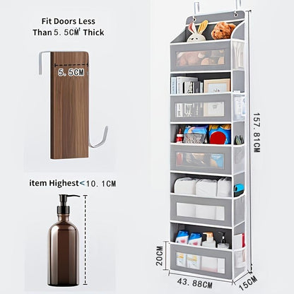 📦 Maximize Your Space | Over-the-Door 4-Tier Hanging Storage Fabric Organizer with Massive Pockets for Bedroom & Pantry 🏠